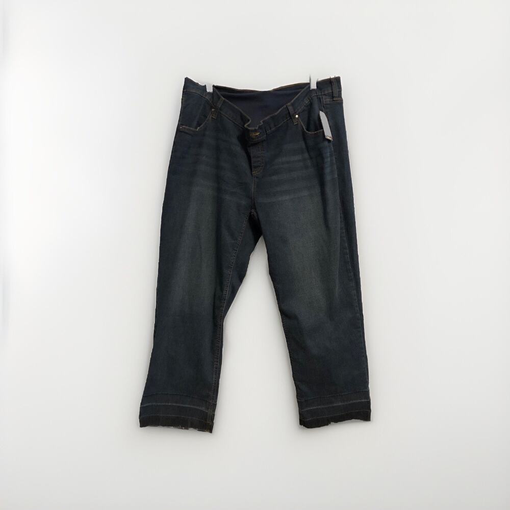 Time & Tru Womens Maternity Med Wash Straight Leg Jeans Size XXL (20) Blue Denim
